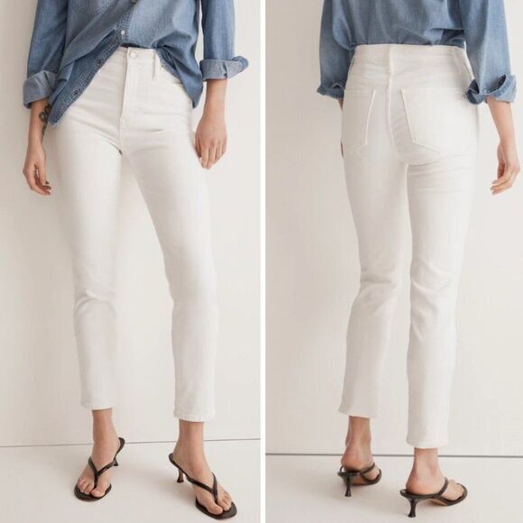 NEW Madewell Stovepipe‎ Jeans in Pure White, 28 - Picture 1 of 16